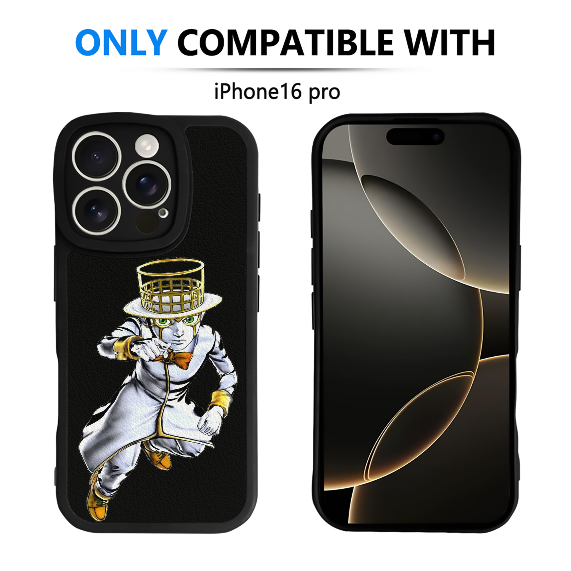 （画像用） ジョジョの奇妙な冒険 岸辺 露伴（きしべ ろはん） JoJo's Bizarre Adventure Rohan Kishibe 【iPhone 16シリーズ対応】シリコンスマホケース（レザー調） 材質：シリコン